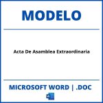 Modelo De Acta De Asamblea Extraordinaria Word