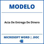 Modelo De Acta De Entrega De Dinero Word