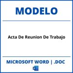 Modelo De Acta De Reunion De Trabajo En Word