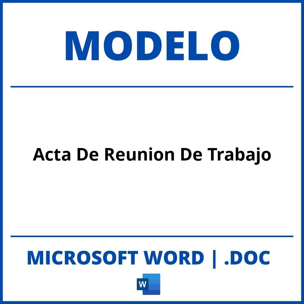 ▷ Modelo De Acta En Word