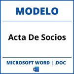 Modelo De Acta De Socios Word