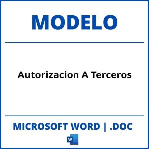 Modelo De Carta De Autorizacion De Pago A Terceros Word