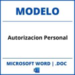 Modelo De Autorizacion Personal Word