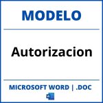Modelo De Autorizacion En Word