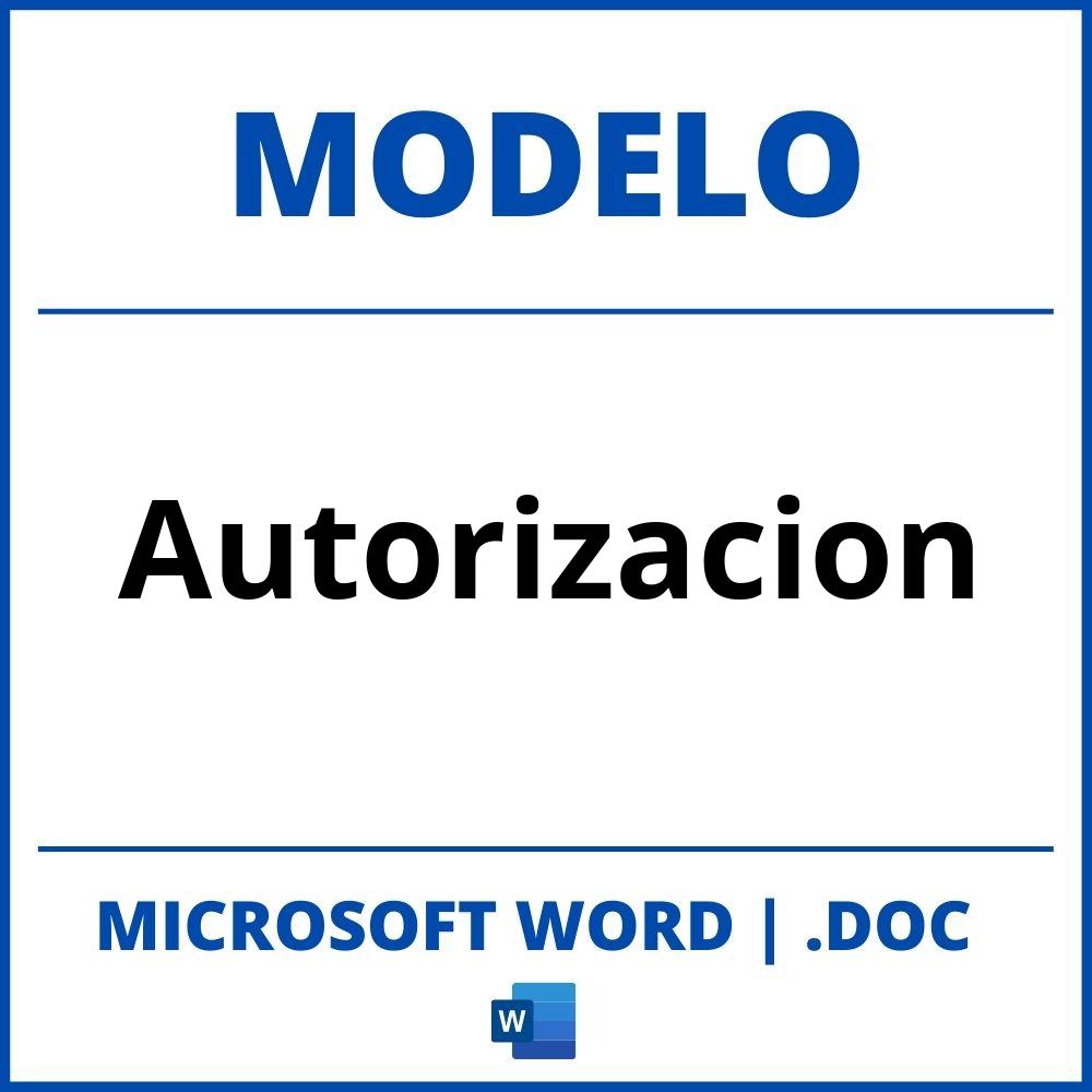 Modelo De Autorizacion En Word