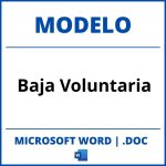 Modelo De Baja Voluntaria Word
