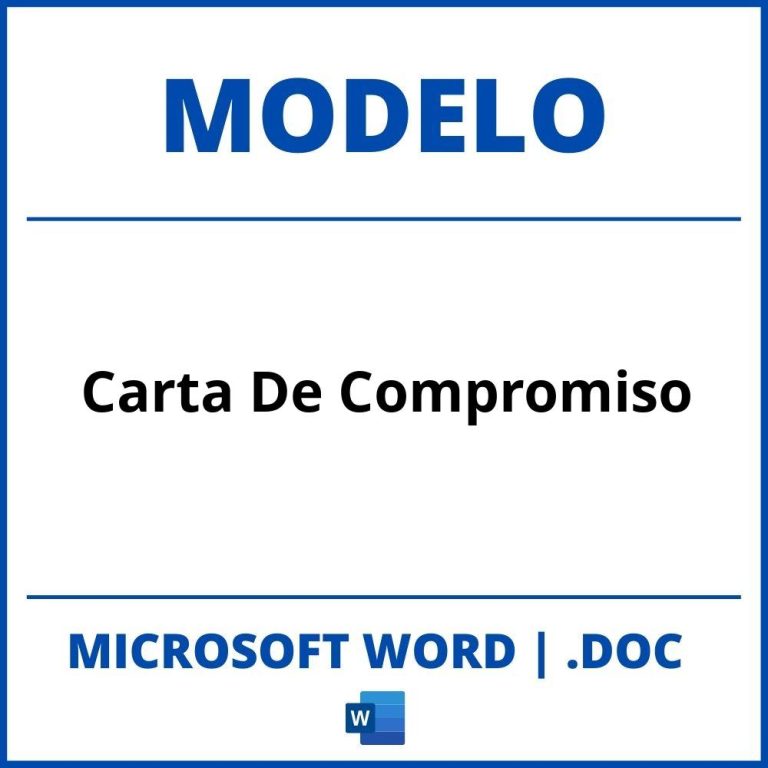 Modelo De Carta De Compromiso De Trabajo En Word 9181