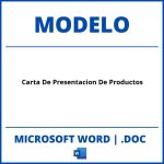 Modelo De Carta De Presentación De Productos En Word