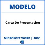 Modelo De Carta De Presentacion En Word