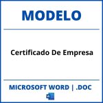 Modelo De Certificado De Empresa En Word
