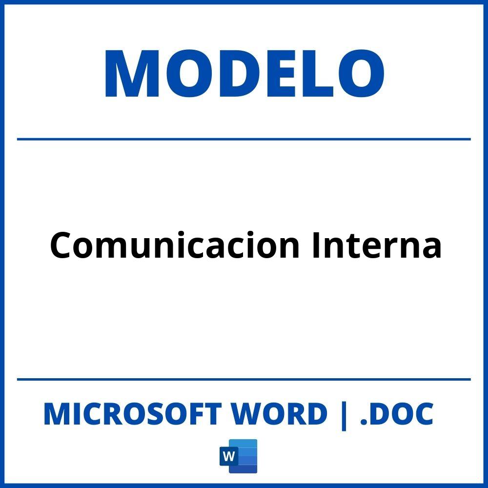 ▷ Modelo De Comunicación Interna Word