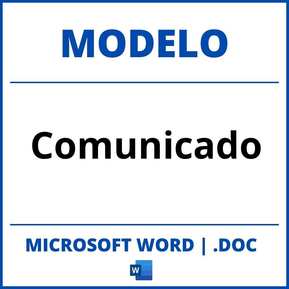 Modelo De Comunicado En Word