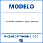 Modelo De Contrato De Alquiler Con Opcion A Compra En Word