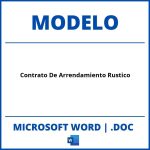 Modelo De Contrato De Arrendamiento Rustico Word