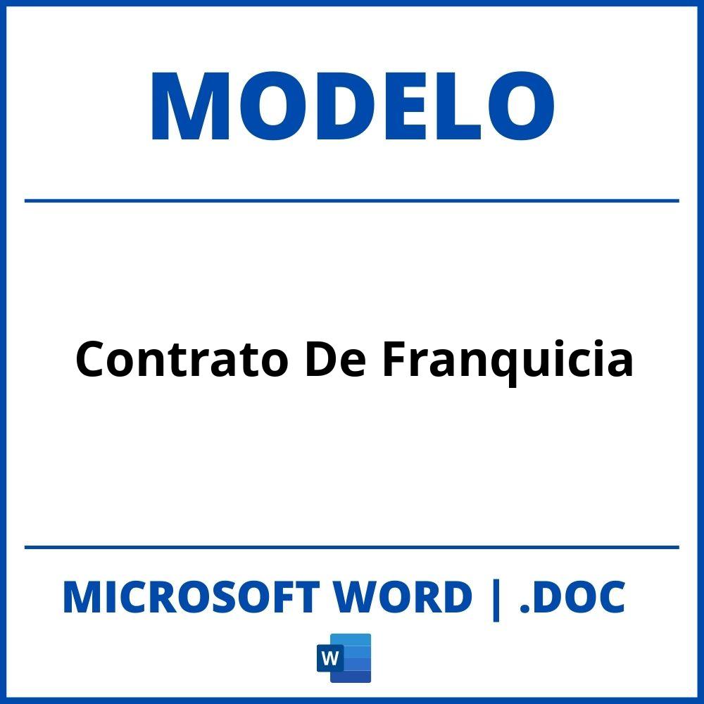 Modelo De Contrato De Franquicia En Word