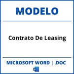 Modelo De Contrato De Leasing Word