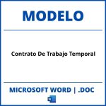 Modelo De Contrato De Trabajo Temporal En Word