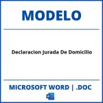 Modelo De Declaracion Jurada De Domicilio En Word