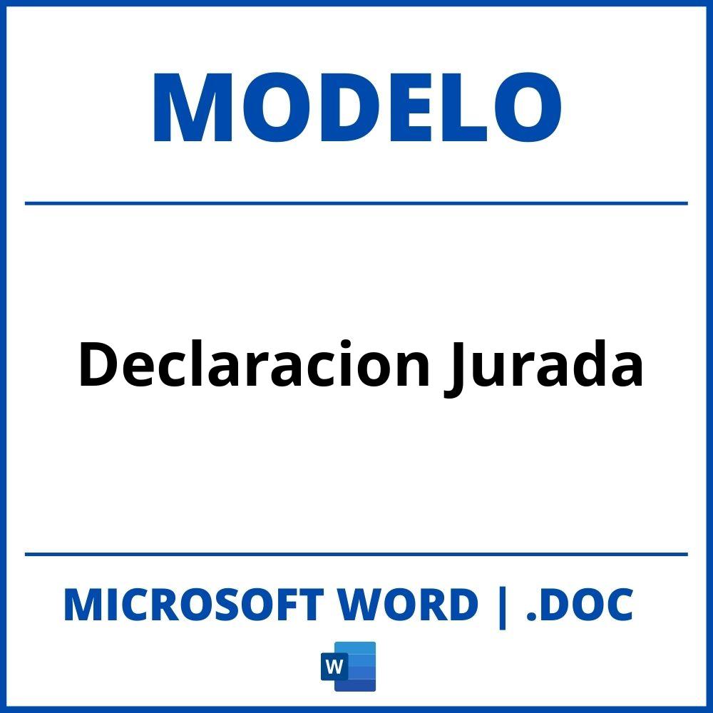 Modelo De Declaracion Jurada En Word