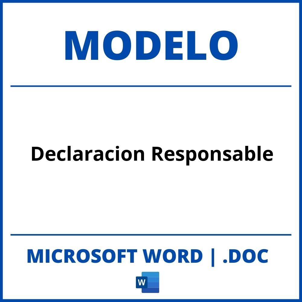 Modelo De Declaración Responsable Word