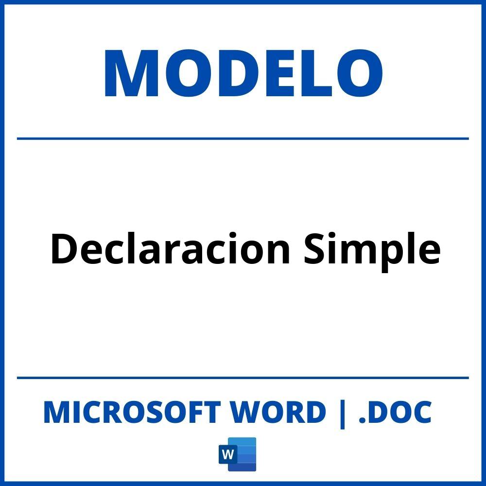 Modelo De Declaracion Simple En Word