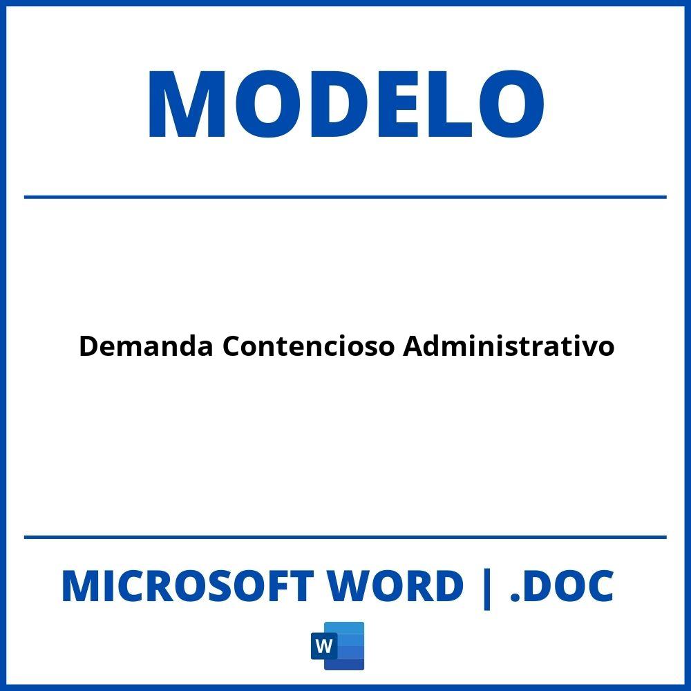 Modelo De Demanda Contencioso Administrativo Word