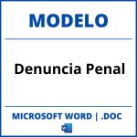 Modelo De Denuncia Penal Word
