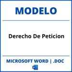 Modelo De Derecho De Peticion En Word