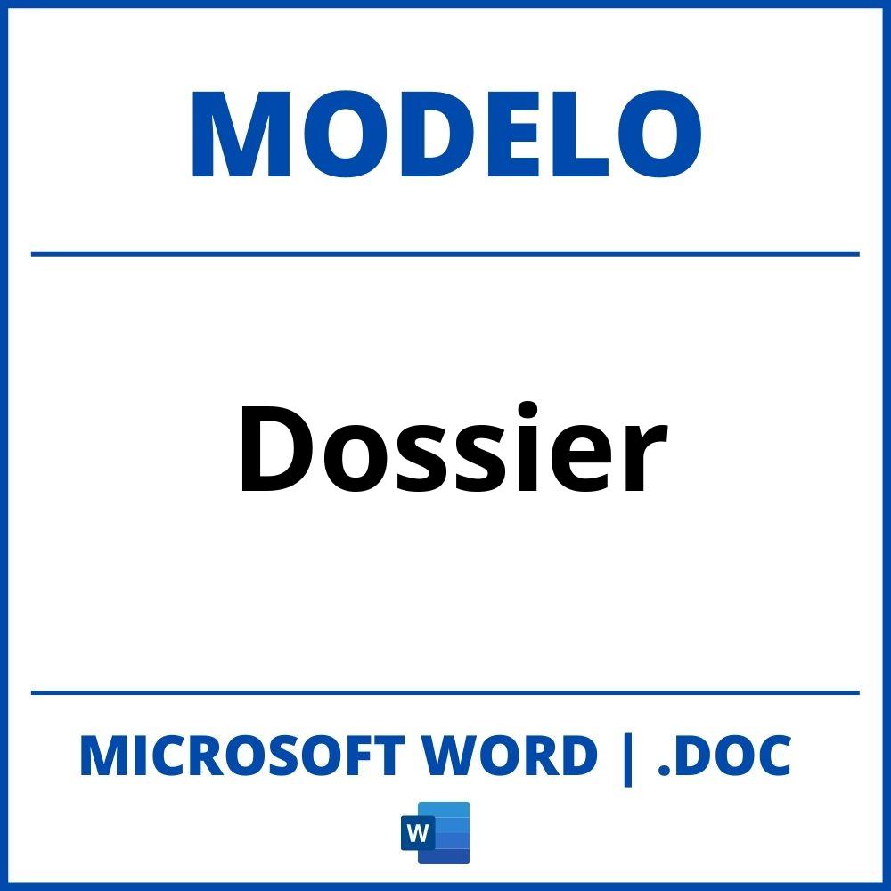 Modelo De Dossier En Word