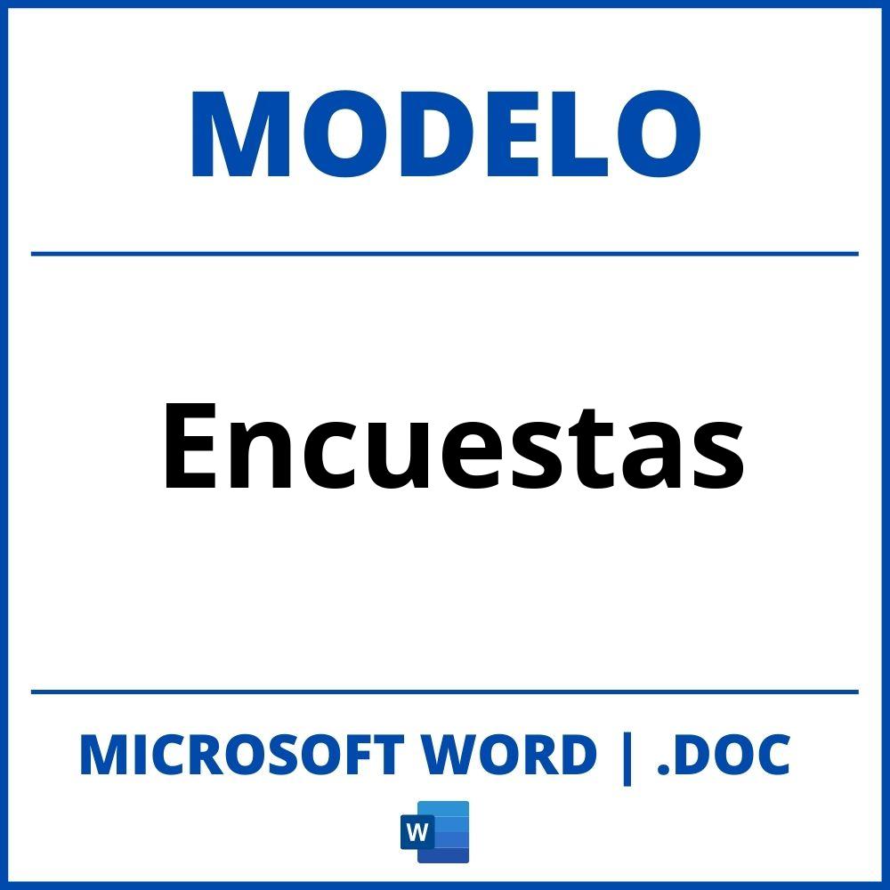 Modelo De Encuestas En Word