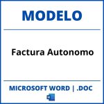 Modelo De Factura Word Autonomo