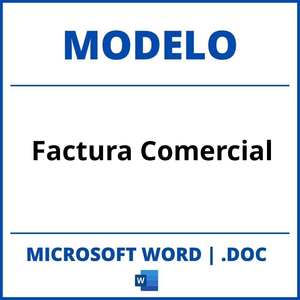 Modelo De Factura Comercial Word