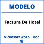 Modelo De Factura De Hotel Word