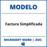 Modelo De Factura Simplificada Word