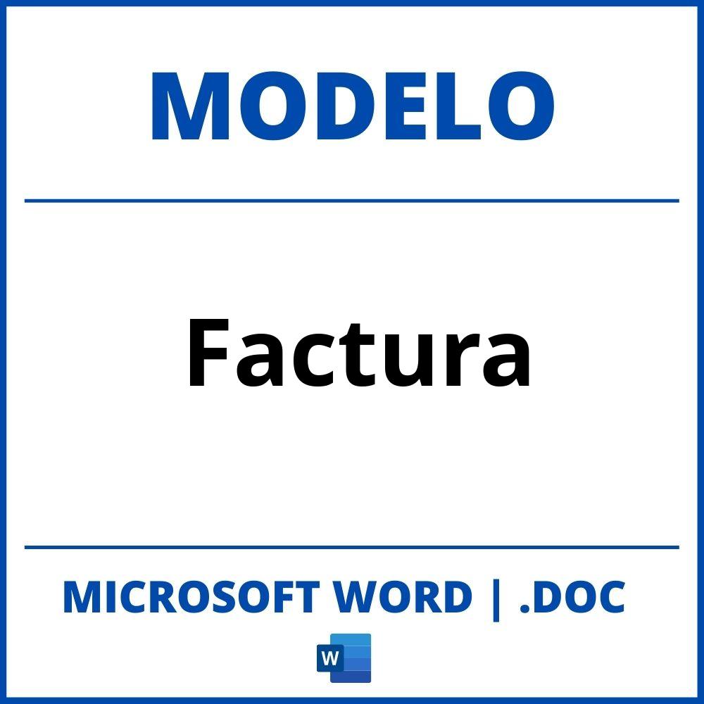 Modelo De Factura En Word