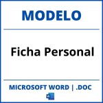 Modelo De Ficha Personal En Word