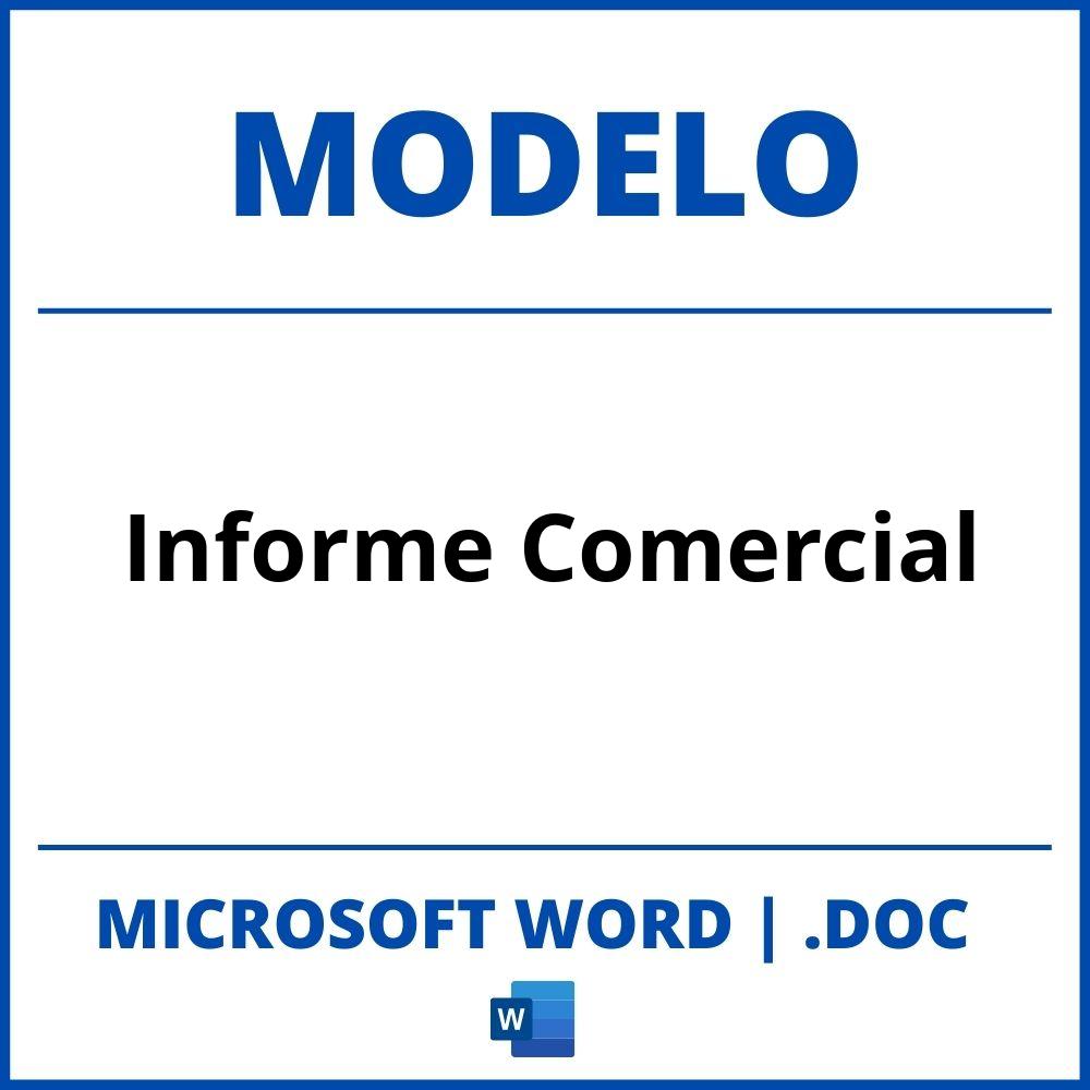 Modelo De Informe Comercial En Word