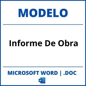 Modelo De Informe De Trabajo Realizado En Word