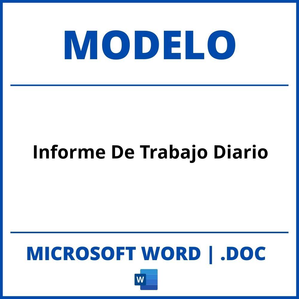 ▷ Modelo De Informe De Trabajo Diario En Word