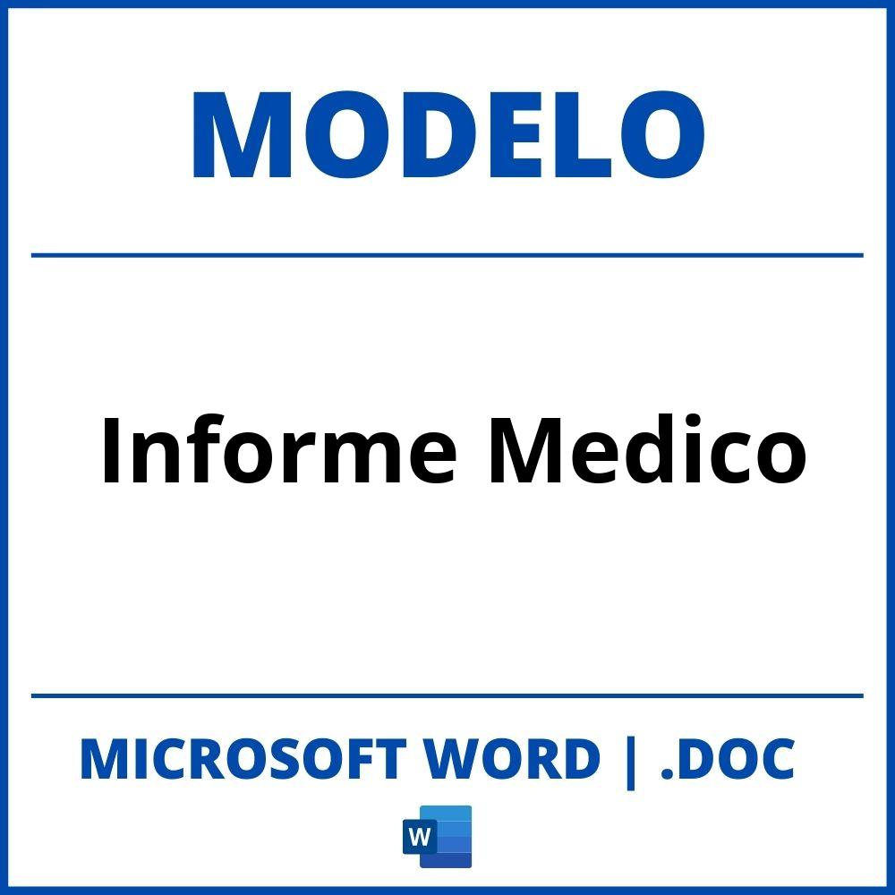 Modelo De Informe Medico En Word