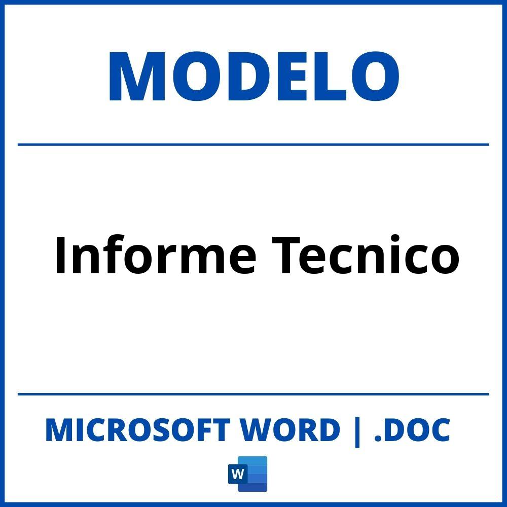 Modelo De Informe Tecnico En Word