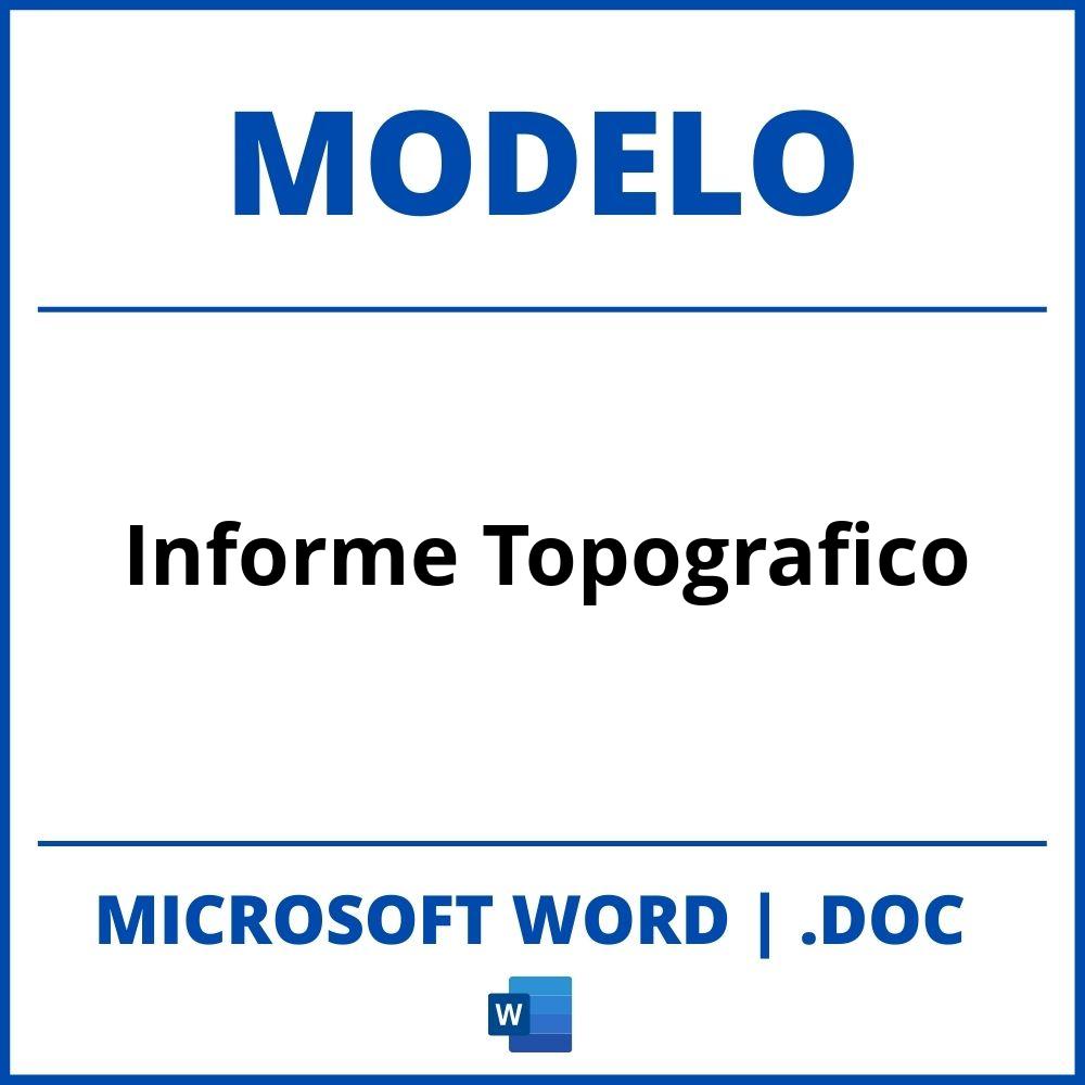 Modelo De Informe Topográfico En Word