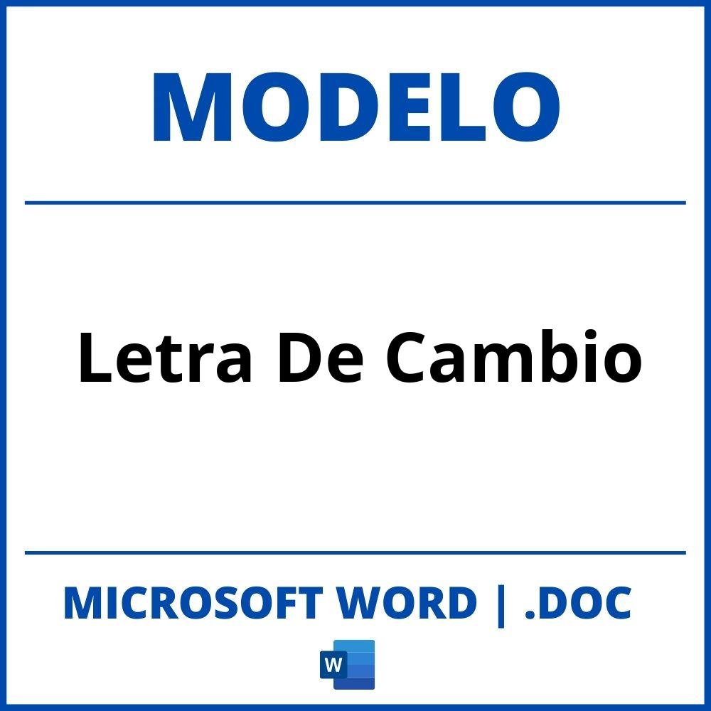 Modelo Letra De Cambio ▷ Modelo De Letra De Cambio En Word