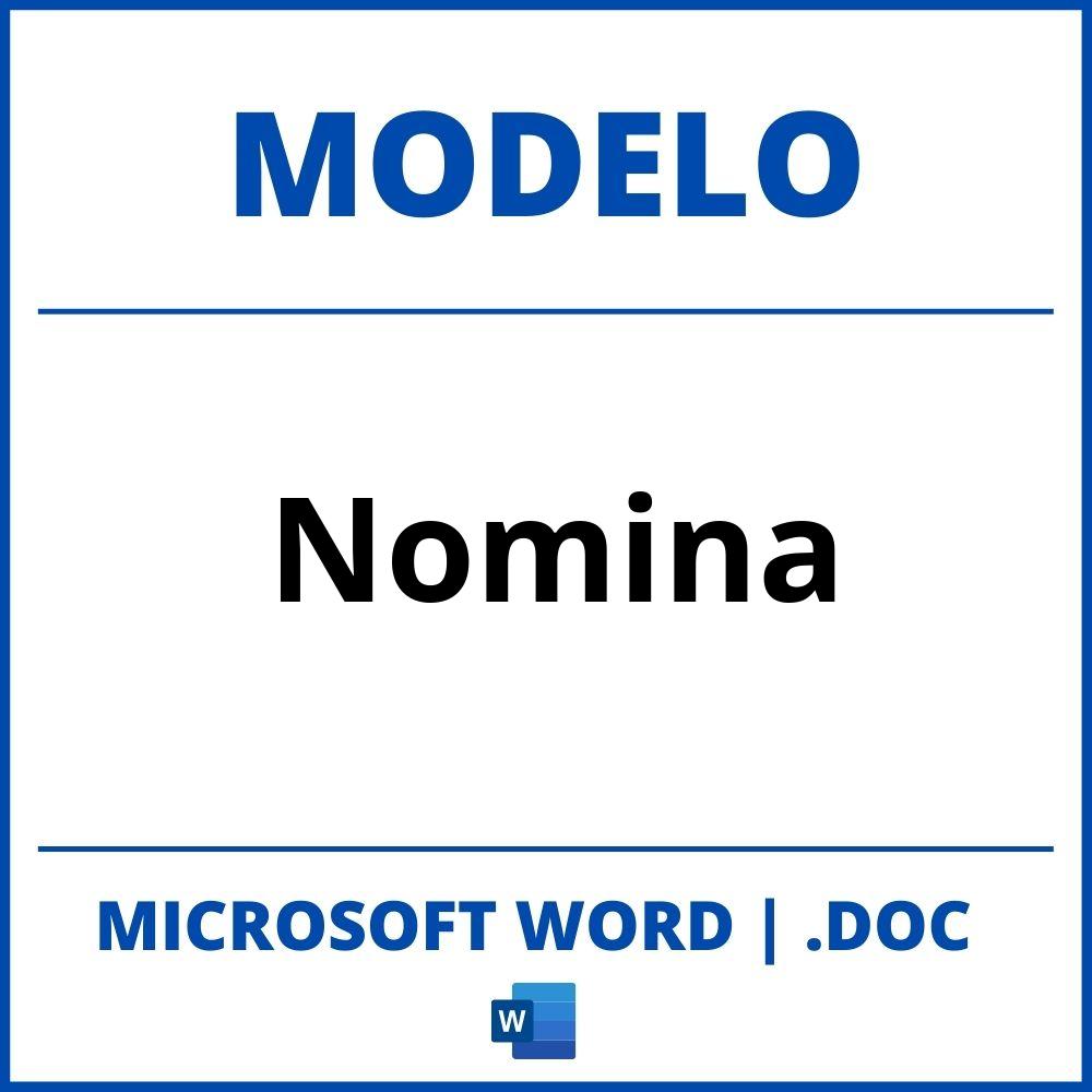 Modelo De Nomina En Word