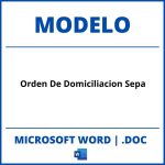 Modelo De Orden De Domiciliación Sepa Word
