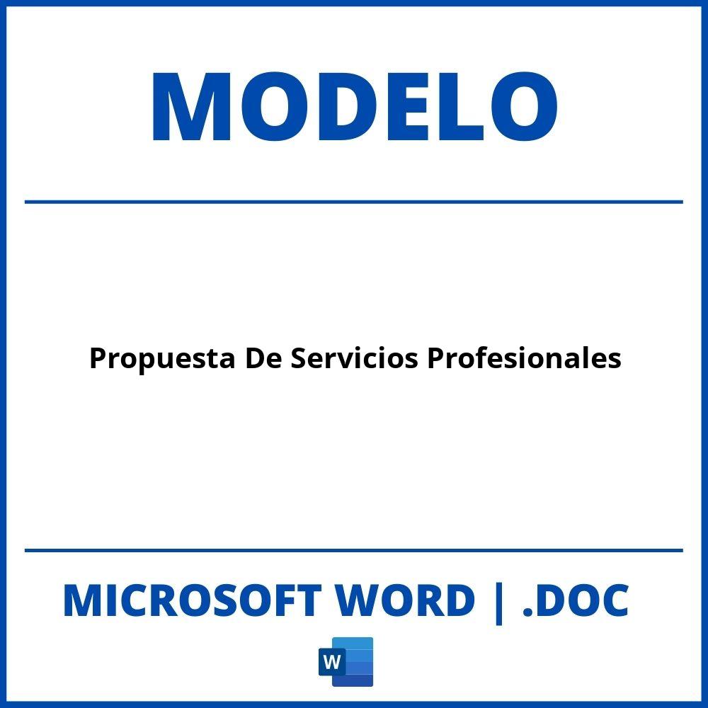 ▷ Modelo De Propuesta De Servicios Profesionales En Word