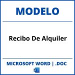 Modelo De Recibo De Alquiler En Word
