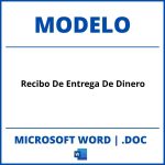 Modelo De Recibo De Entrega De Dinero En Word