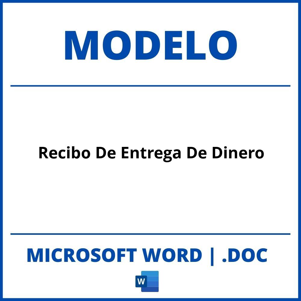 Modelo Recibo Entrega Dinero ▷ Modelo De Recibo De Entrega De Dinero En Word