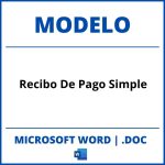 Modelo De Recibo De Pago Simple En Word